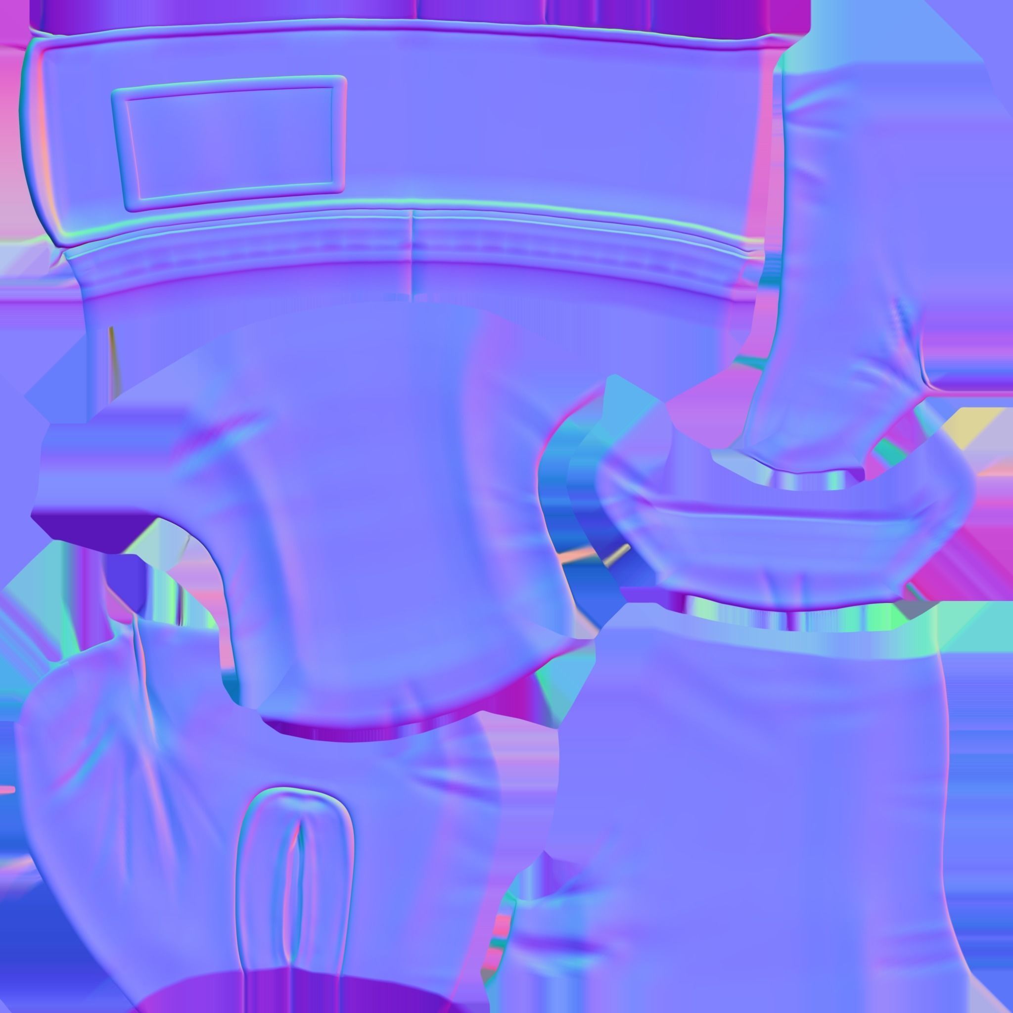 Female Pink Boxing Gloves V2 Low-poly 3D model_10