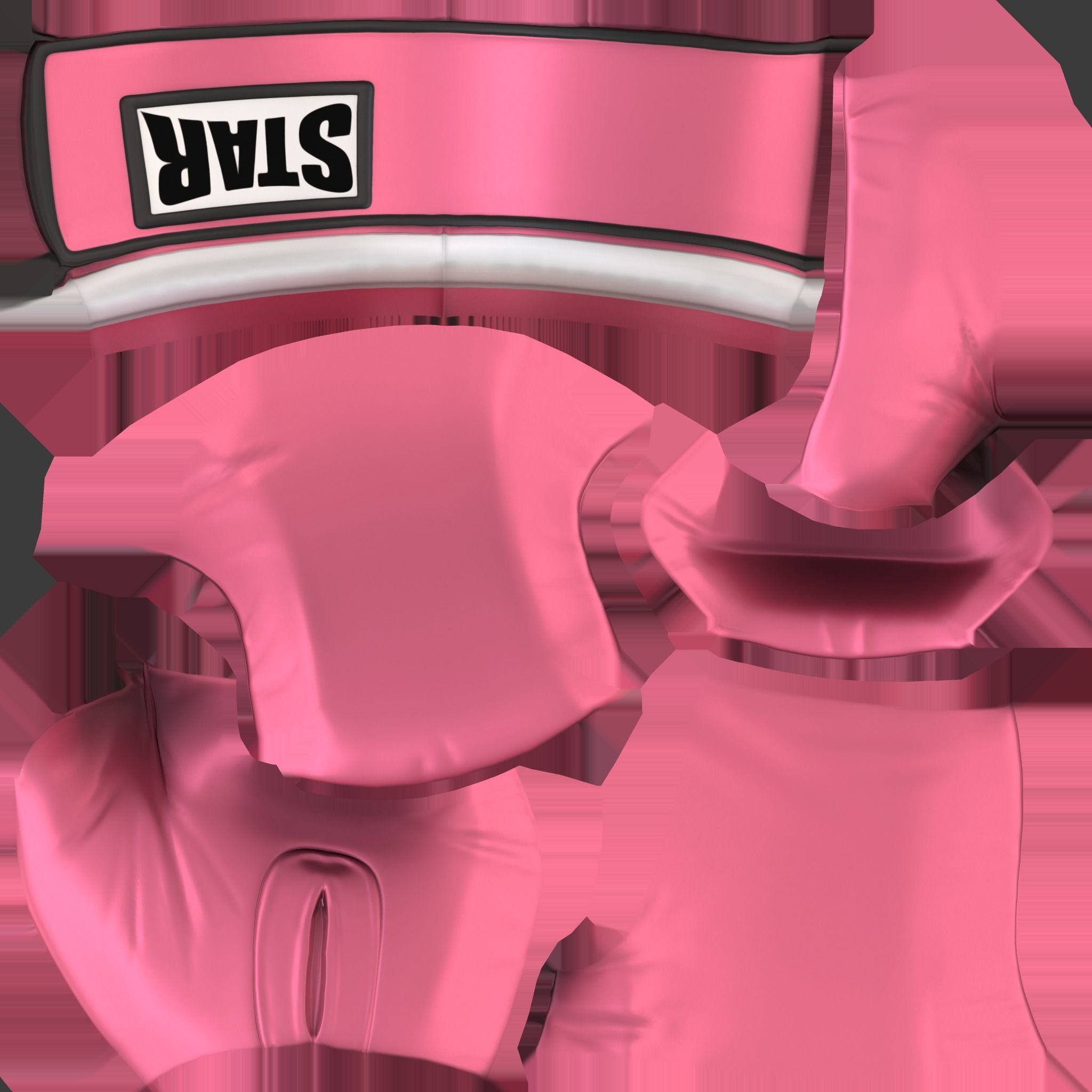 Female Pink Boxing Gloves V2 Low-poly 3D model_9