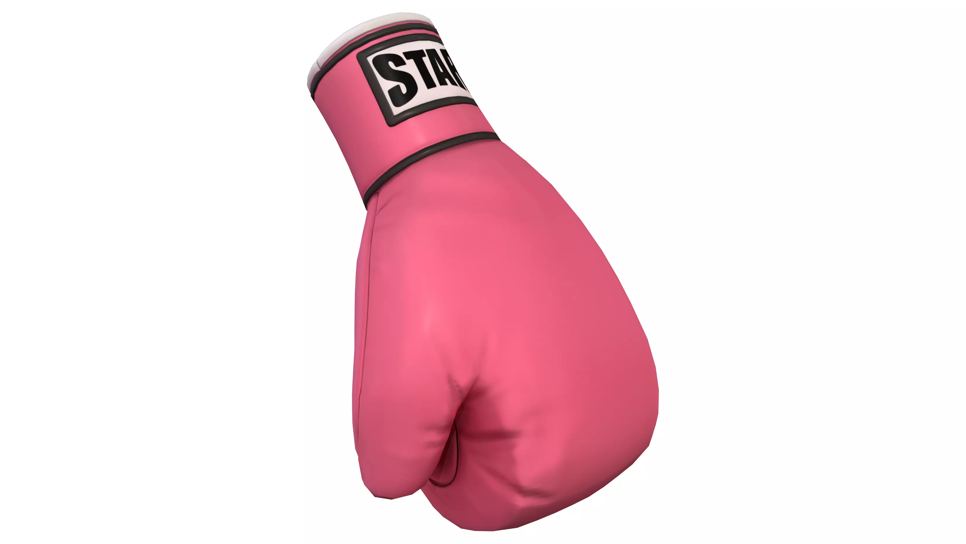 Female Pink Boxing Gloves V2 Low-poly 3D model_0