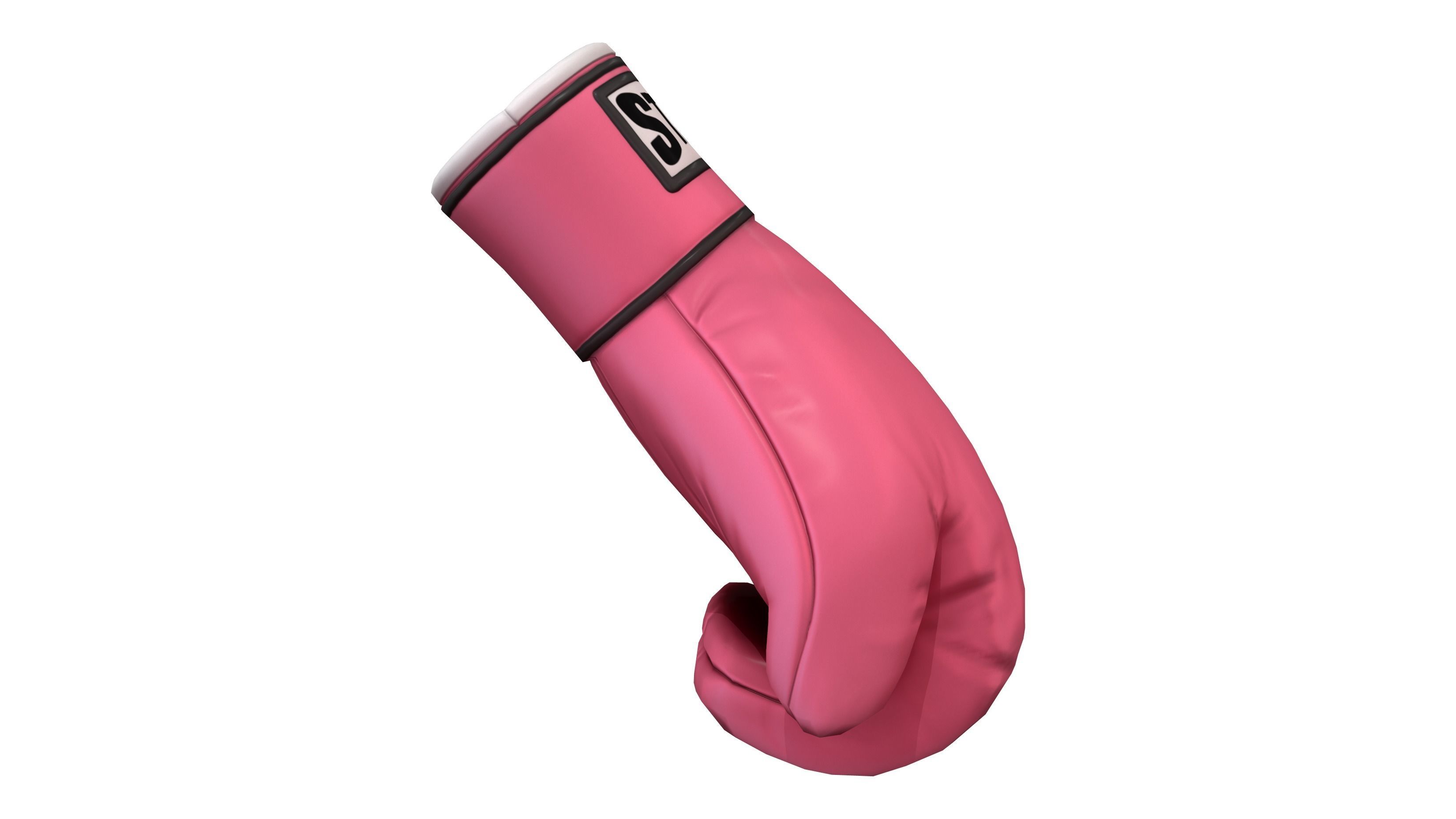 Female Pink Boxing Gloves V2 Low-poly 3D model_3