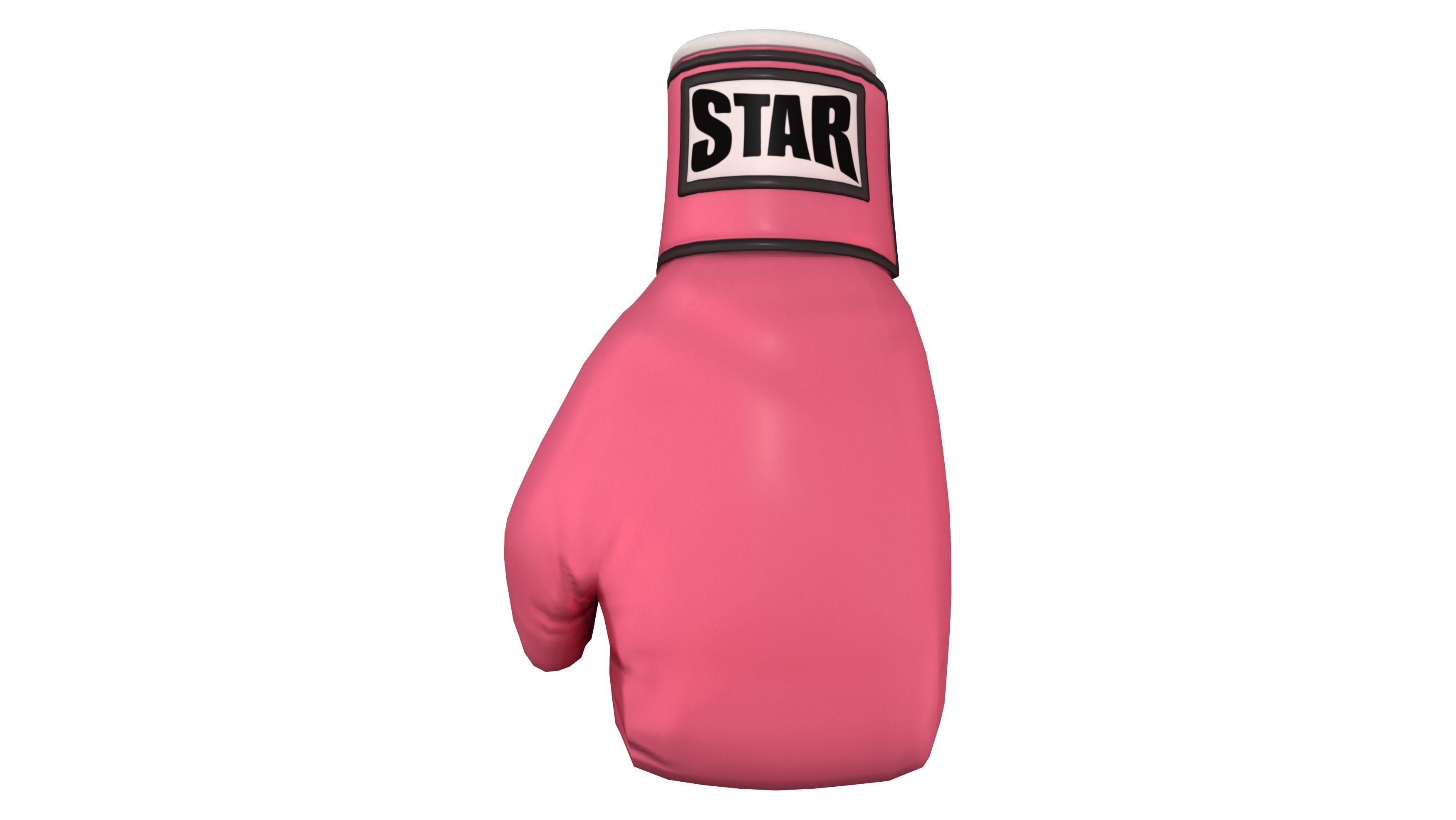 Female Pink Boxing Gloves V2 Low-poly 3D model_2