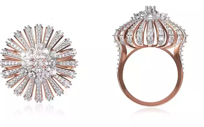 Women Wedding Engagement Ring STL OBJ FBX JCD Details