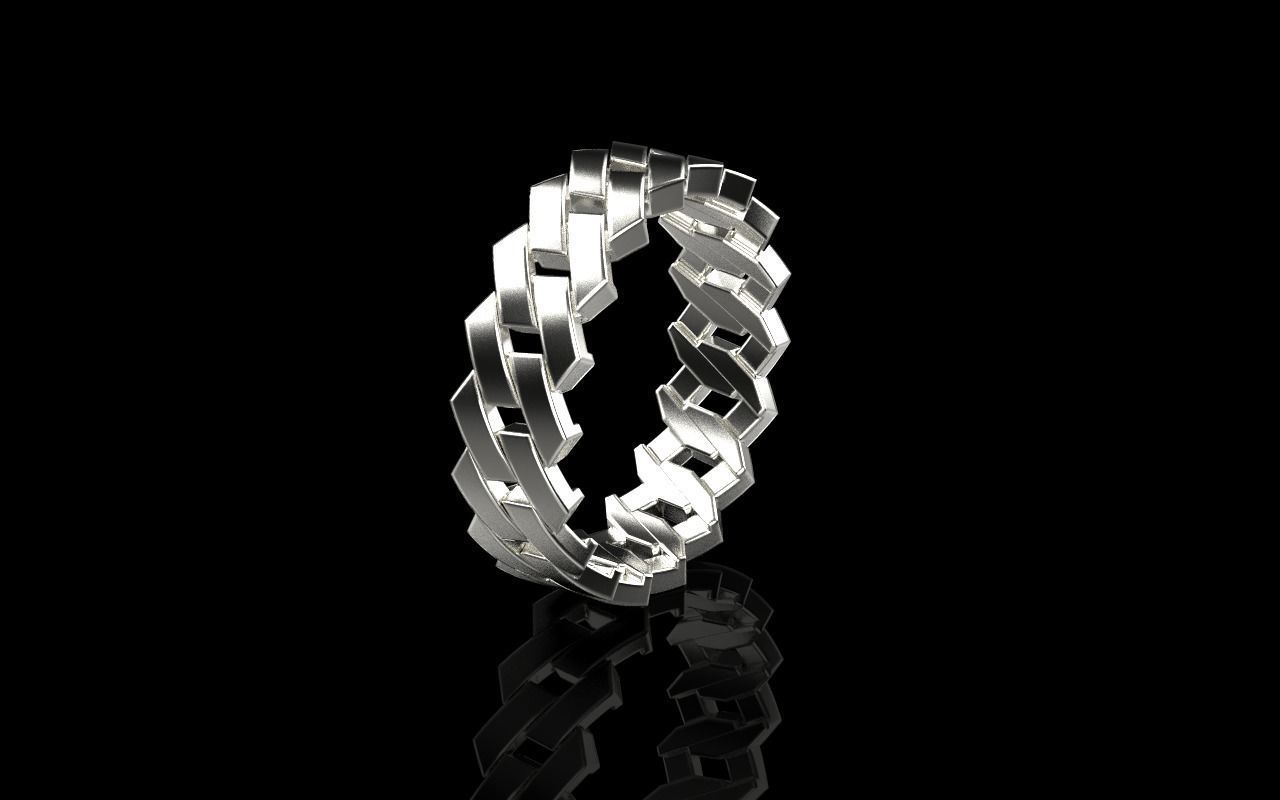 Wedding cuban ring model Z466 3D print model_26