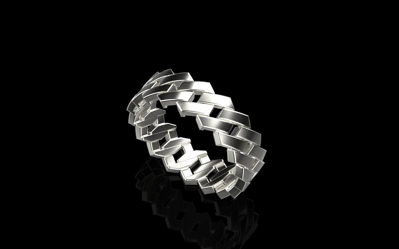 Wedding cuban ring model Z466 3D print model_15