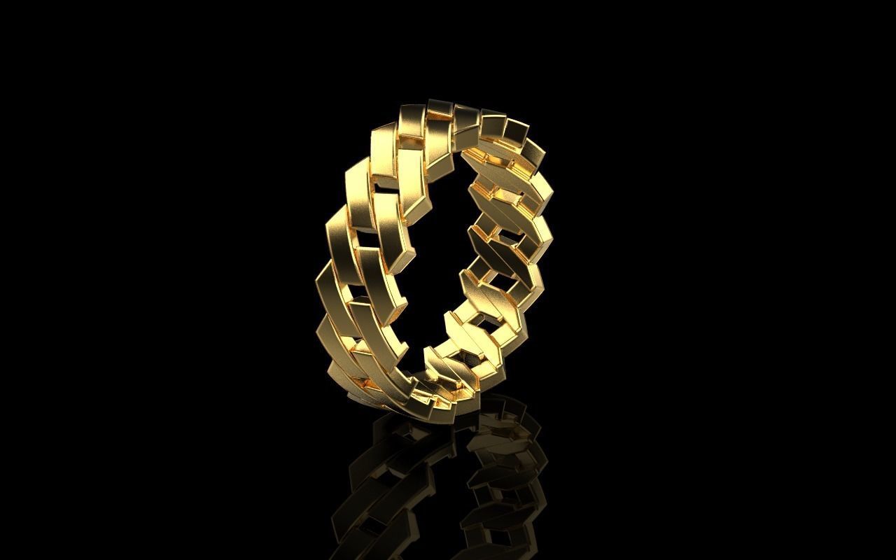 Wedding cuban ring model Z466 3D print model_21