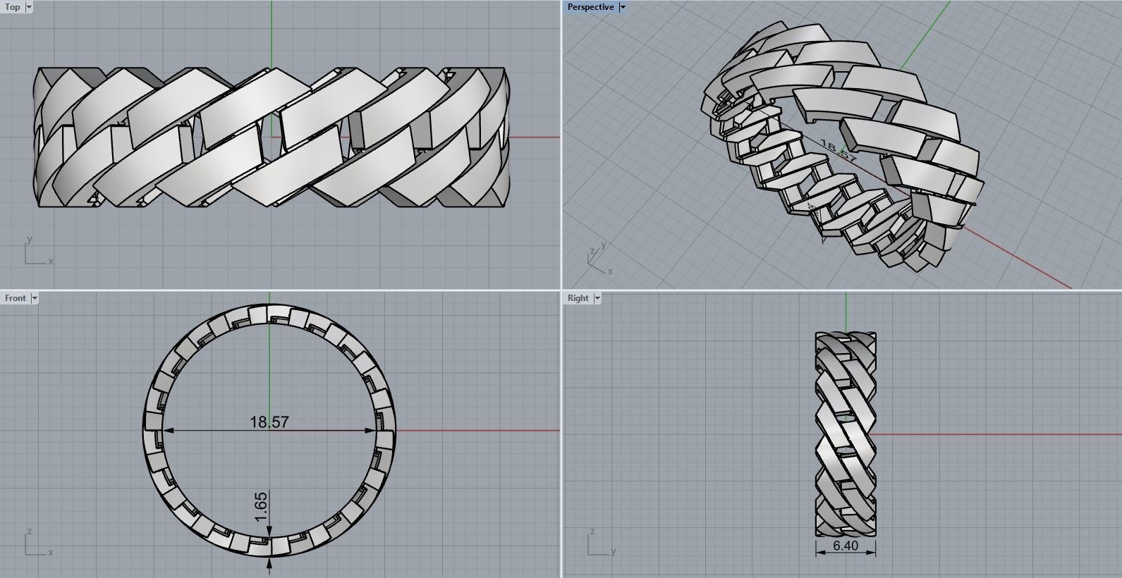 Wedding cuban ring model Z466 3D print model_1