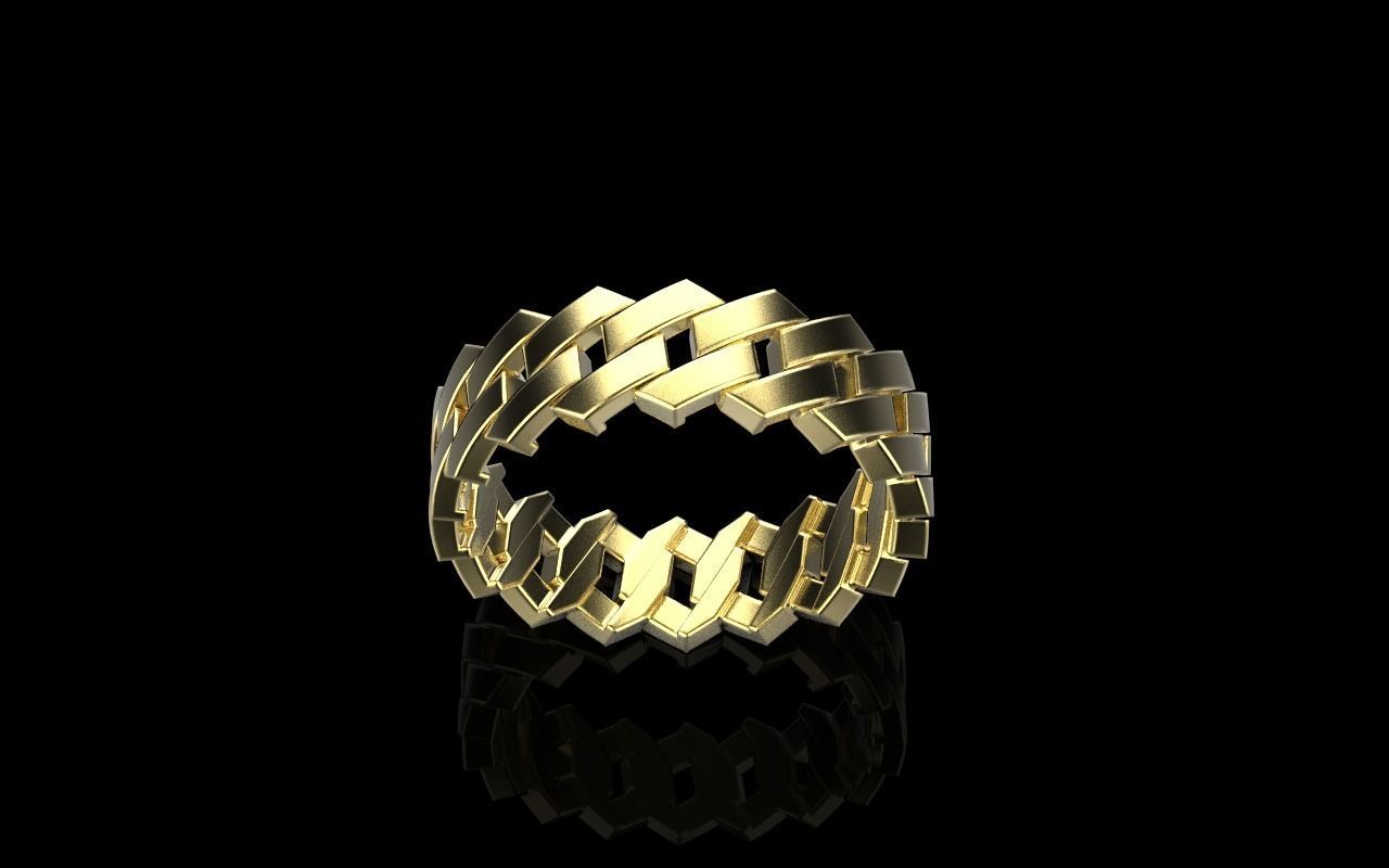Wedding cuban ring model Z466 3D print model_10