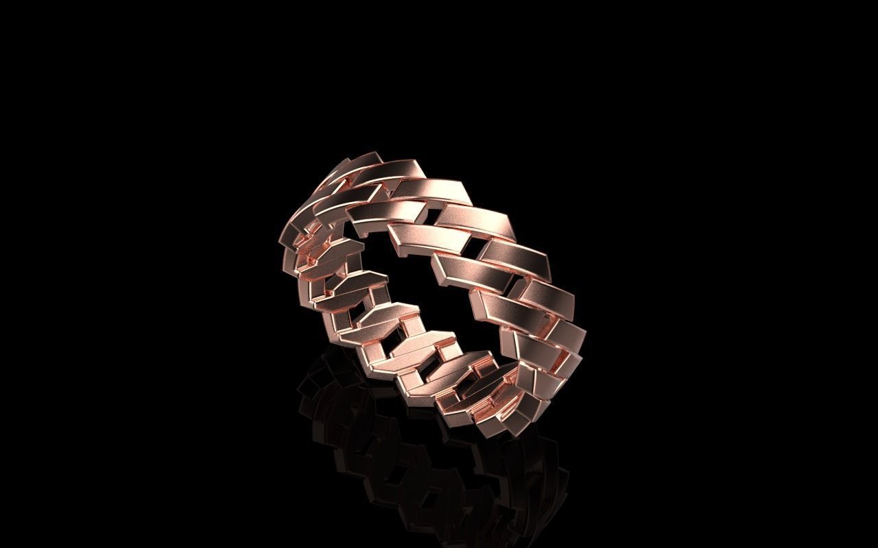 Wedding cuban ring model Z466 3D print model_18