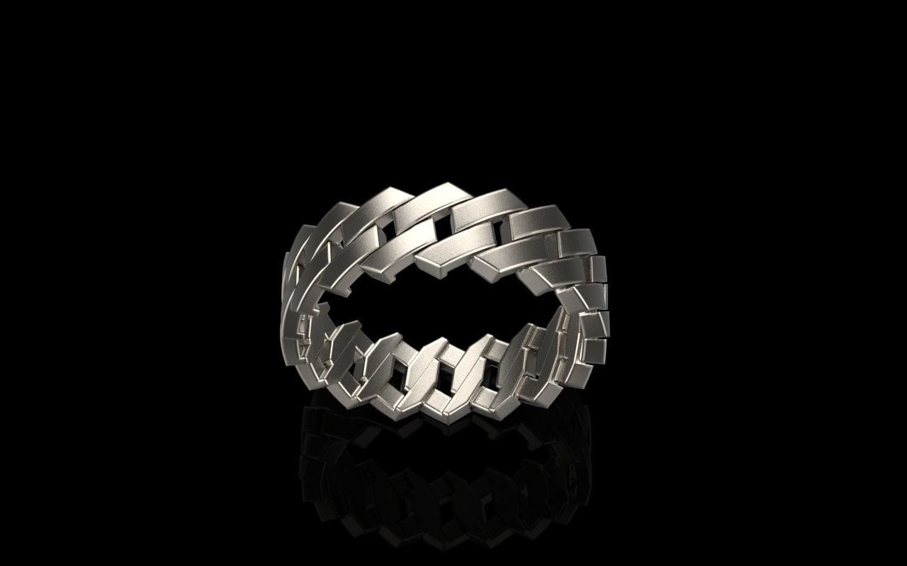 Wedding cuban ring model Z466 3D print model_11