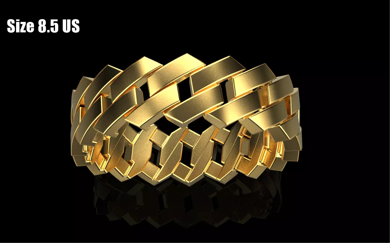 Wedding cuban ring model Z466 3D print model_0