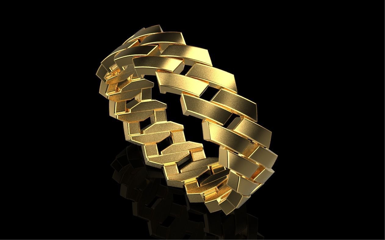 Wedding cuban ring model Z466 3D print model_4