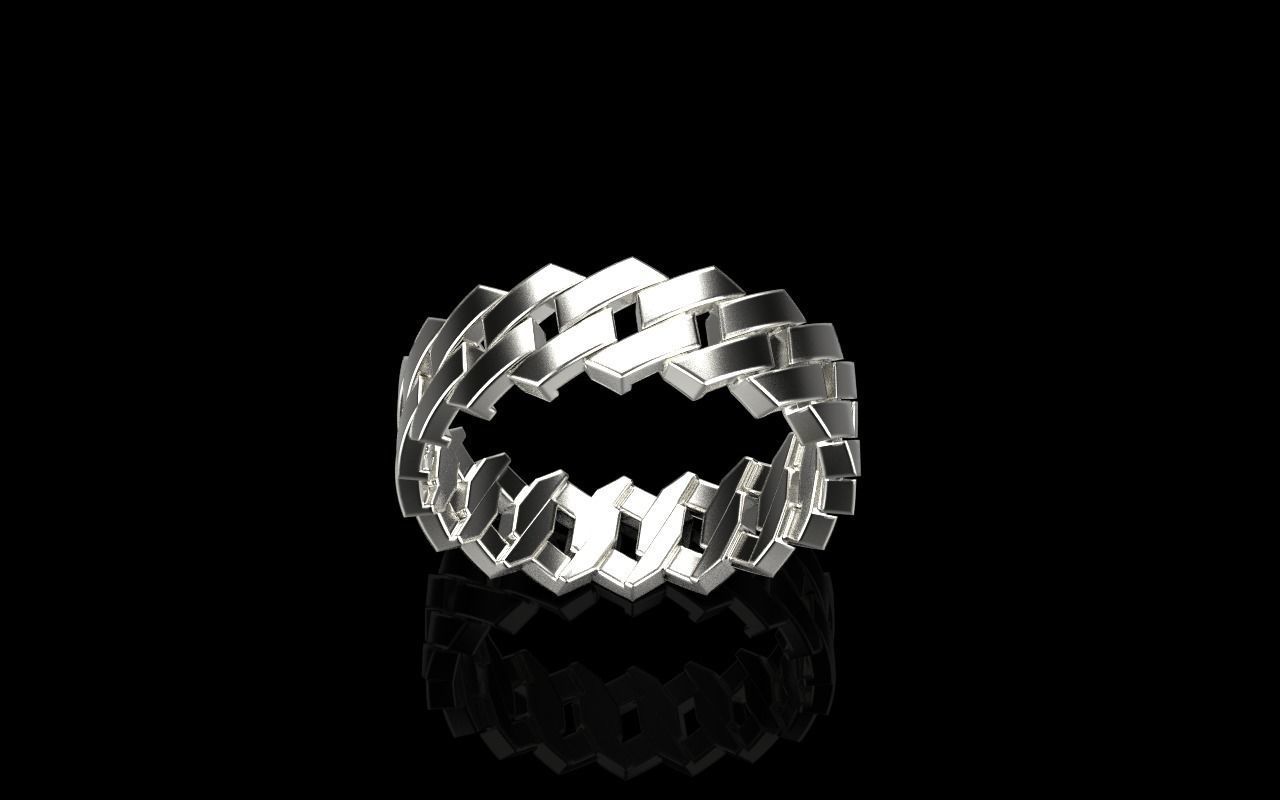 Wedding cuban ring model Z466 3D print model_14