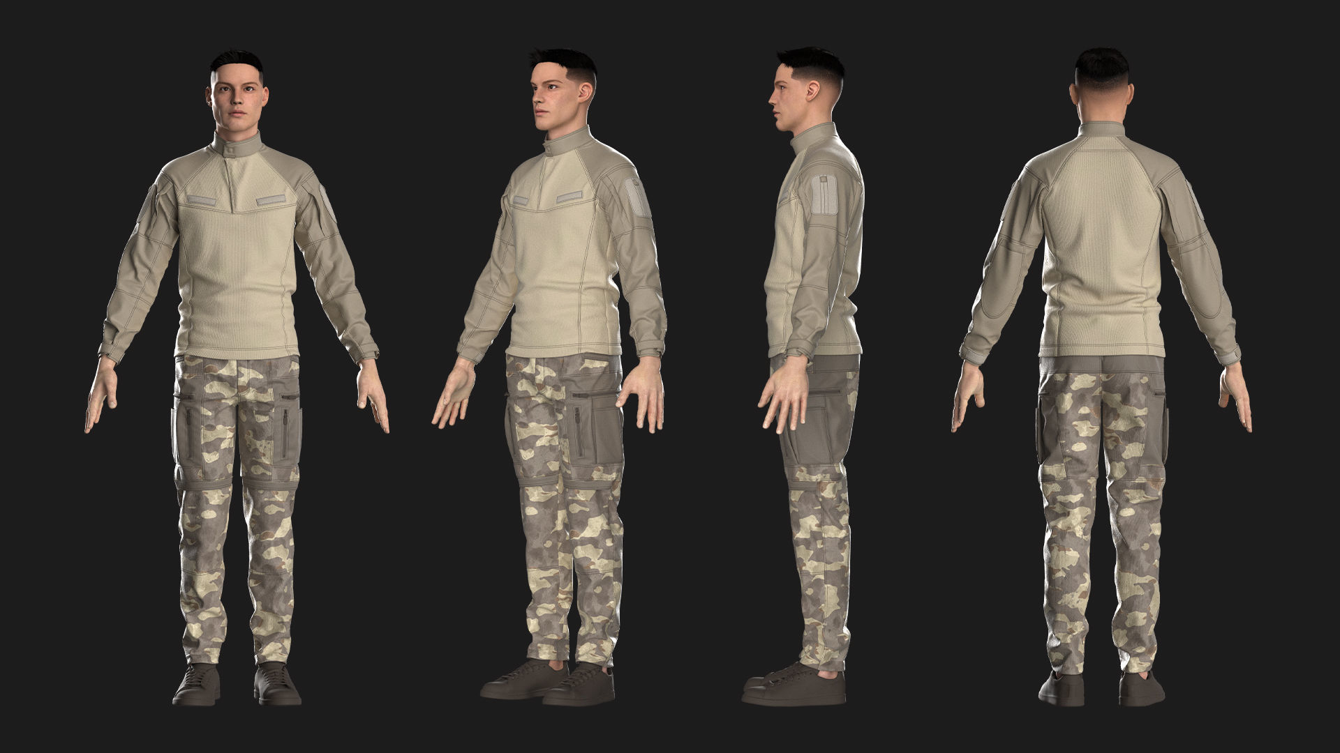 Military Uniform Marvelous Designer Clo 3D project 3D model_2