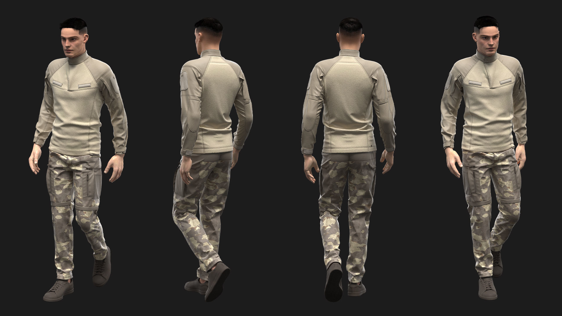 Military Uniform Marvelous Designer Clo 3D project 3D model_1