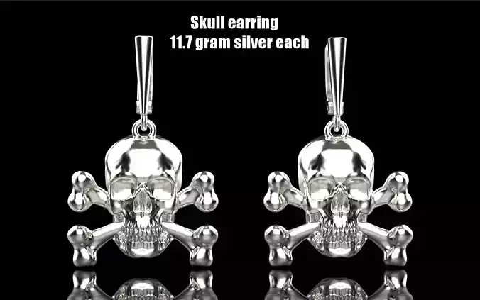 skull earring model 341
