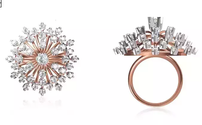 Women Wedding Engagement Ring STL OBJ FBX JCD Details