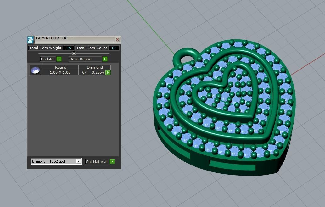 2 heart pendant 3D print model_11