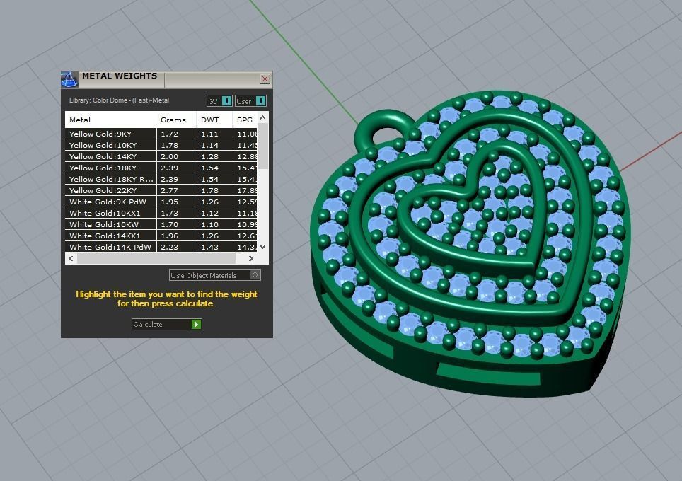 2 heart pendant 3D print model_12