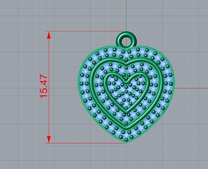 2 heart pendant 3D print model_19