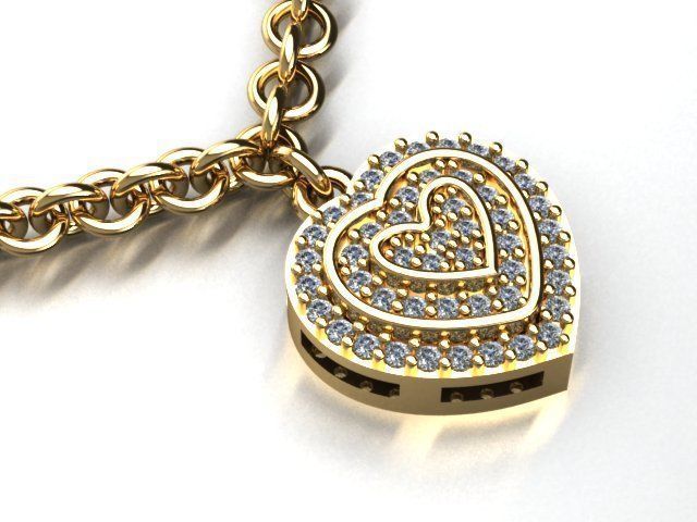 2 heart pendant 3D print model_5