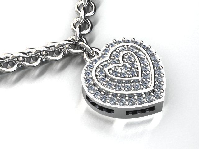 2 heart pendant 3D print model_8