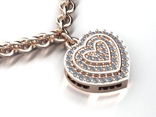 2 heart pendant 3D print model_6