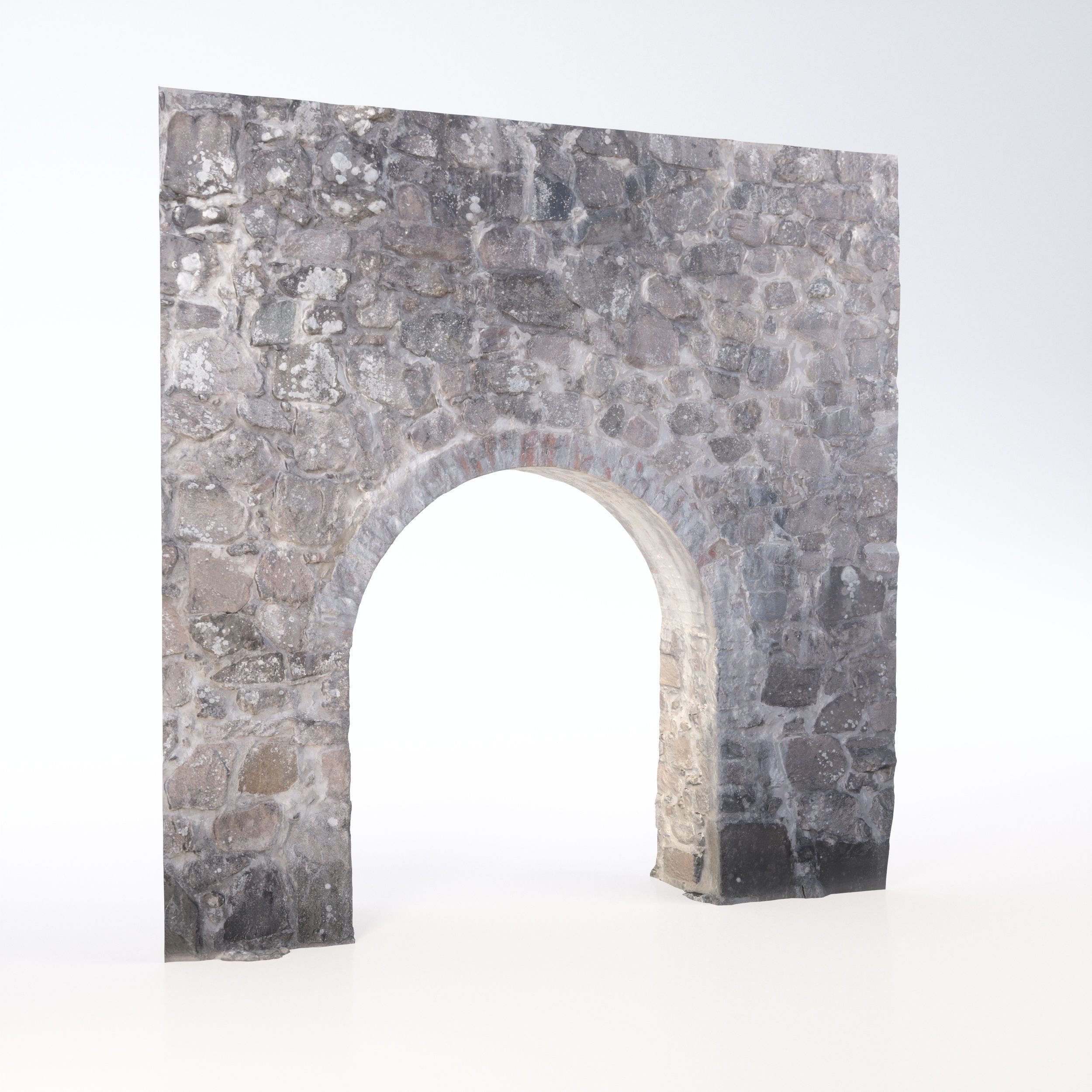 Old castle wall part A Low-poly 3D model_1