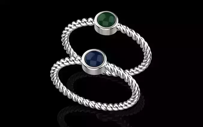 braided cabochon ring model 343