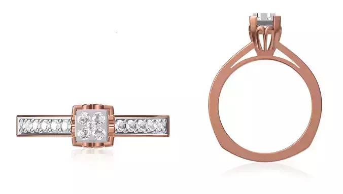 Women Wedding Engagement Ring STL OBJ FBX JCD Details