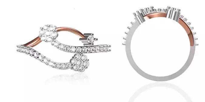 Women Wedding Engagement Ring STL OBJ FBX JCD Details