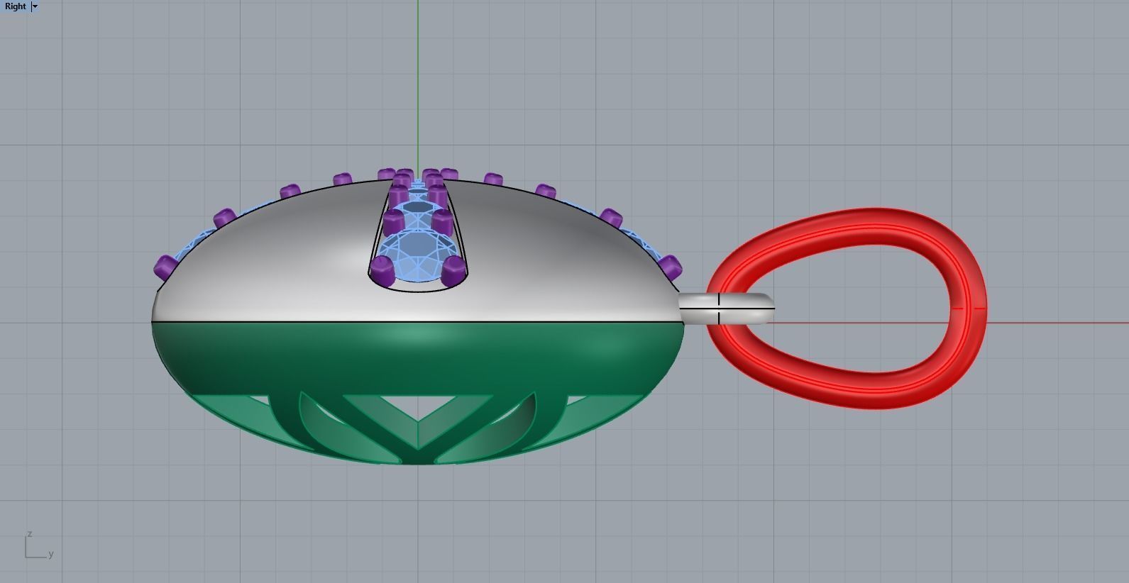 cross hollow pendant model 345 3D print model_12