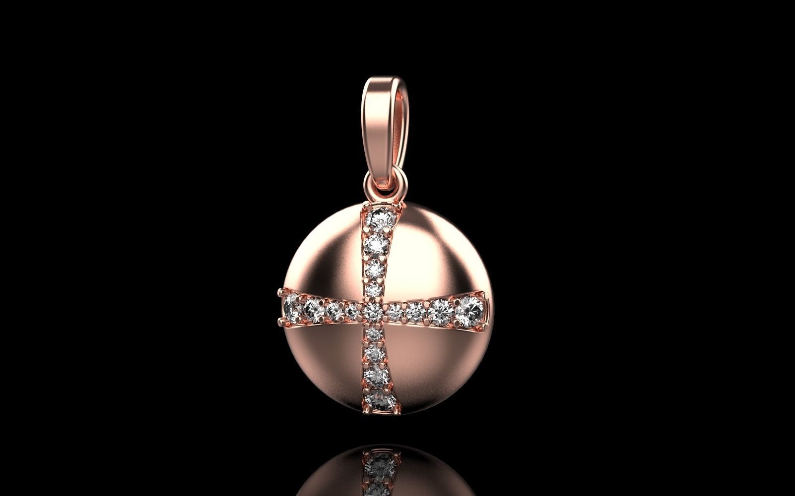 cross hollow pendant model 345 3D print model_2