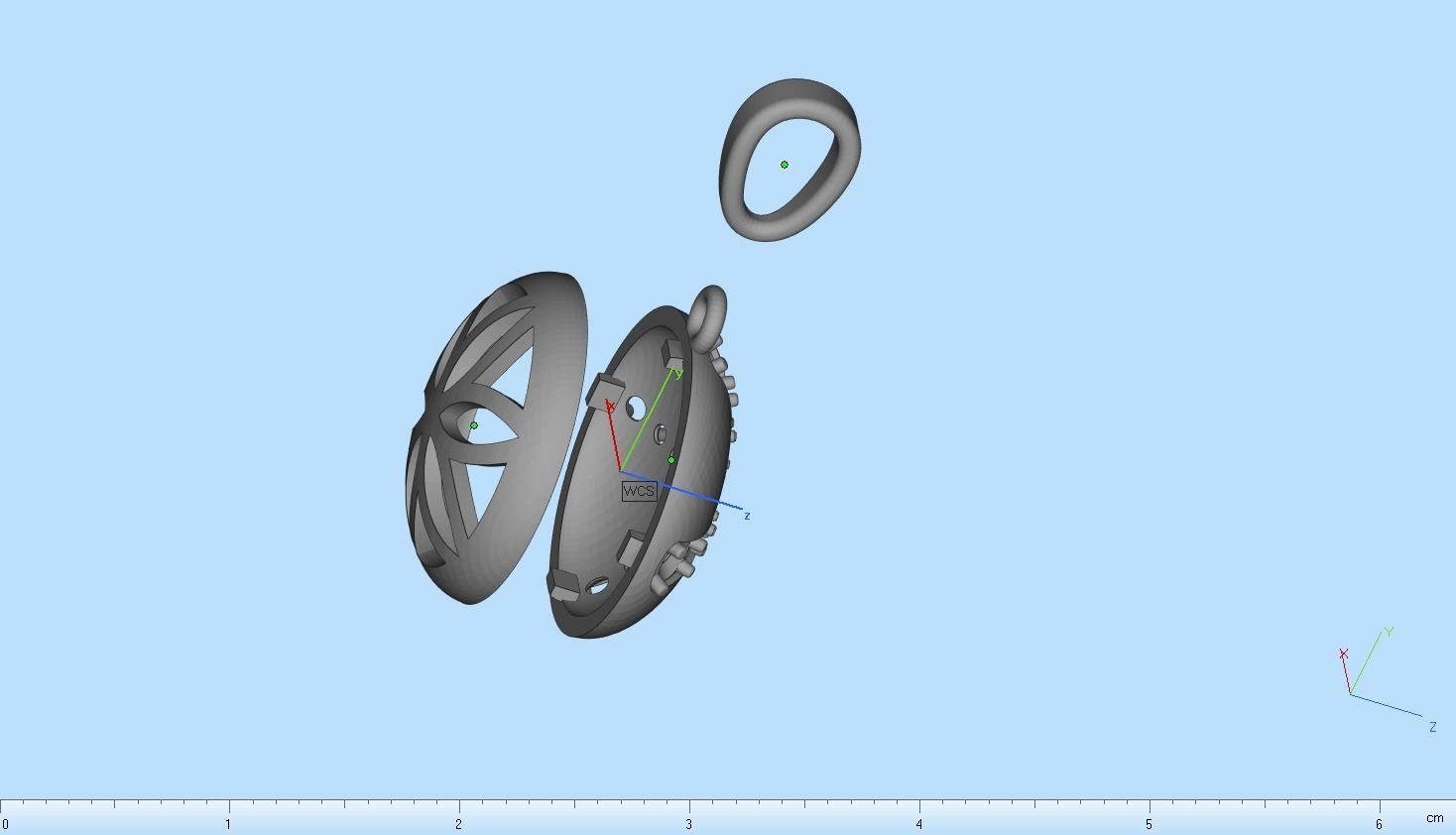 cross hollow pendant model 345 3D print model_14