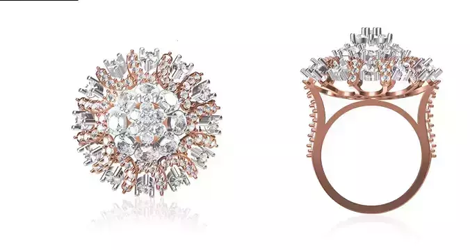 Women Wedding Engagement Ring STL OBJ FBX JCD Details