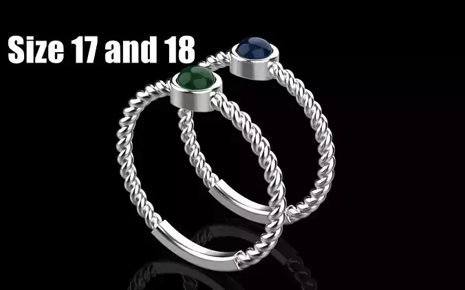 braided cabochon ring model 344
