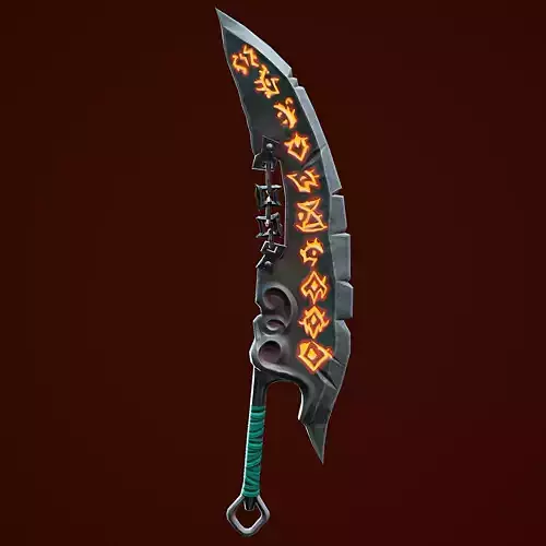 Stylize Sword With Chain Low-poly 3D model