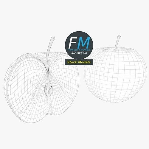 Green apples 3D model 7