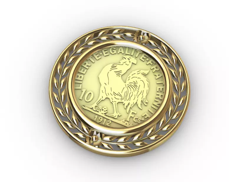 border coin - pendant - center bracelet - earrings 3D print model
