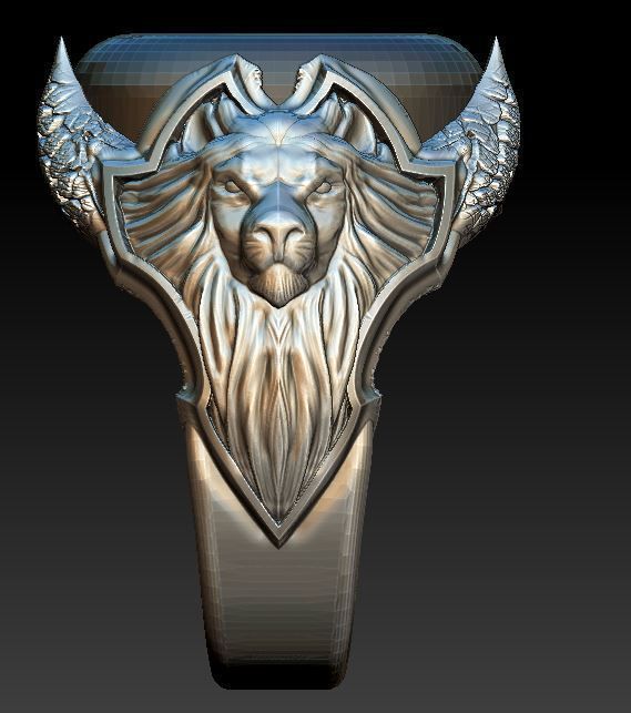 lion ring 3D model_1