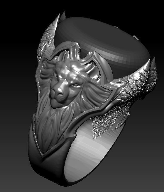 lion ring 3D model_2