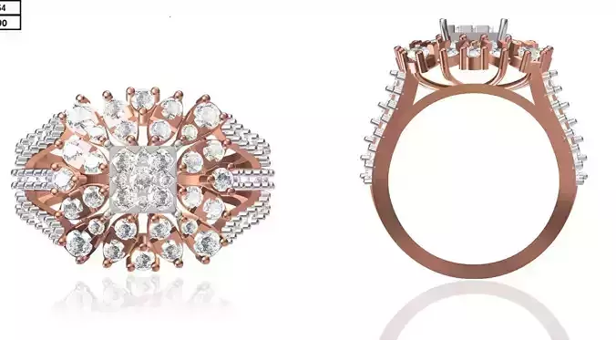 Women Wedding Engagement Ring STL OBJ FBX JCD Details