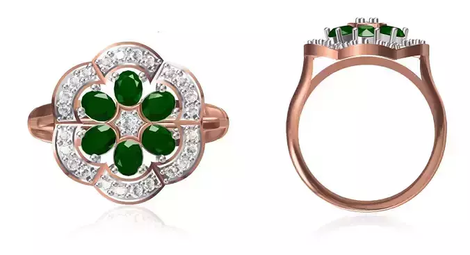 Women Wedding Engagement Ring STL OBJ FBX JCD Details