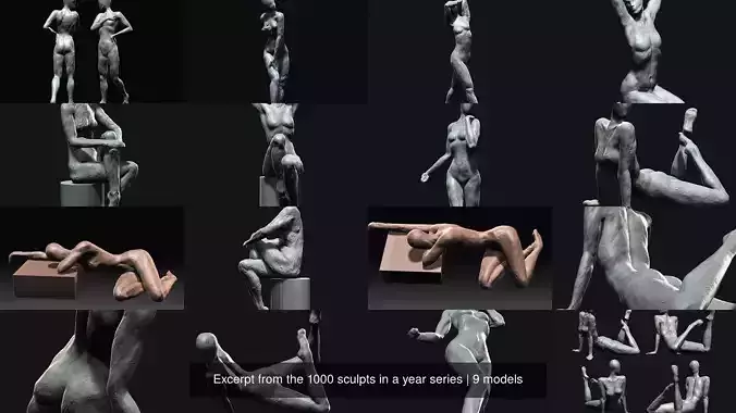 Excerpt from the 1000 sculpts in a year series 3D Model Collection