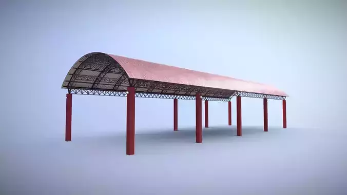 WAHQ Firefighter Hangar Low-poly 3D model