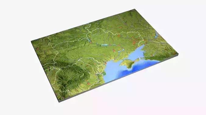 Ukraine High resolution 3D relief maps 3D model