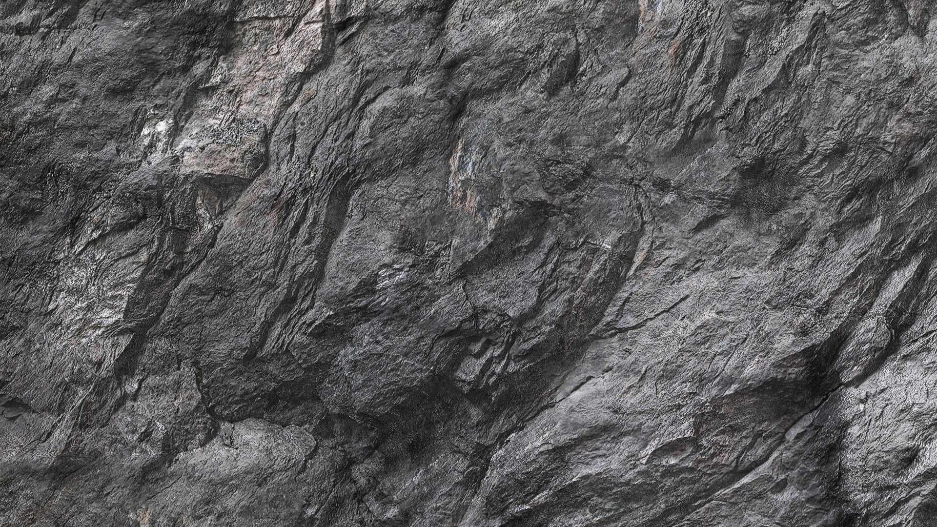 Wall composition black stone rock 3D model_5