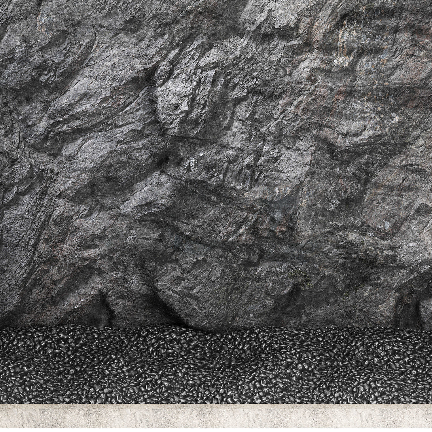 Wall composition black stone rock 3D model_11