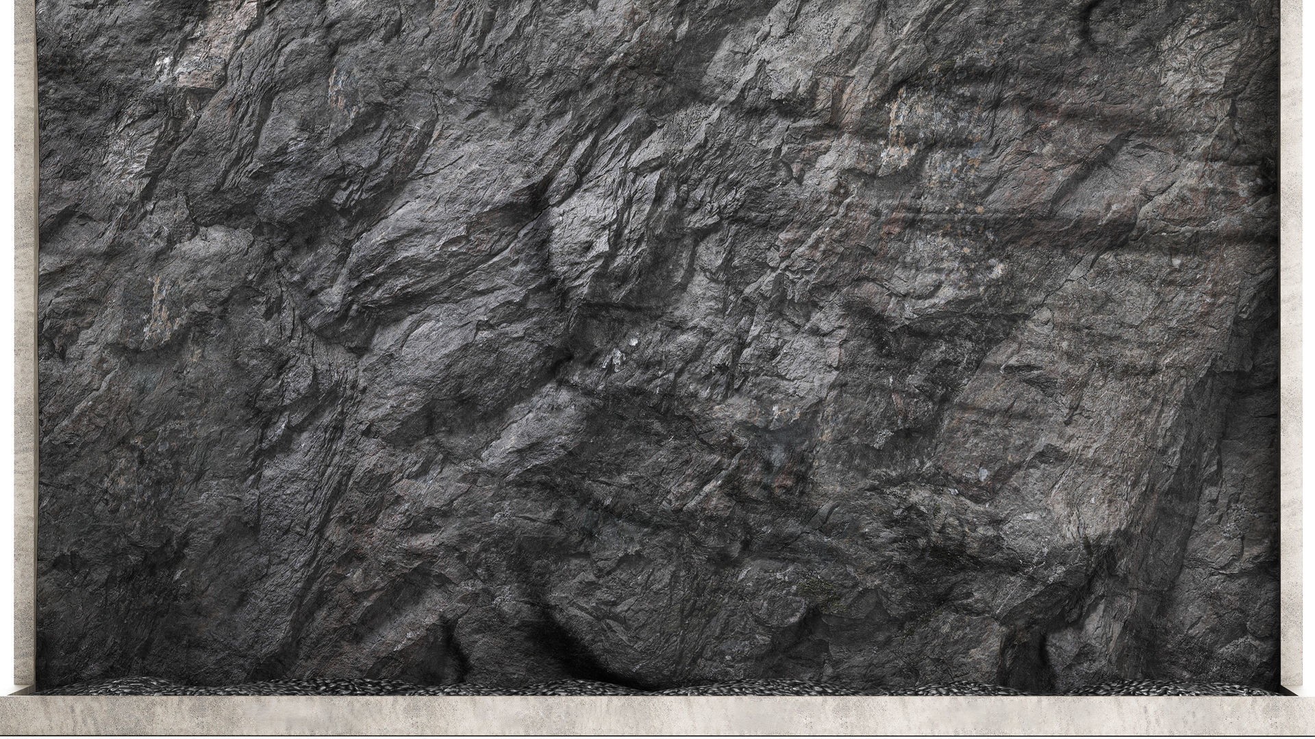 Wall composition black stone rock 3D model_13