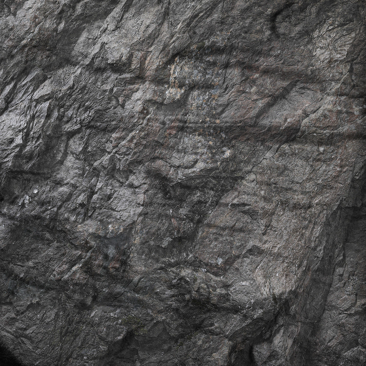 Wall composition black stone rock 3D model_9