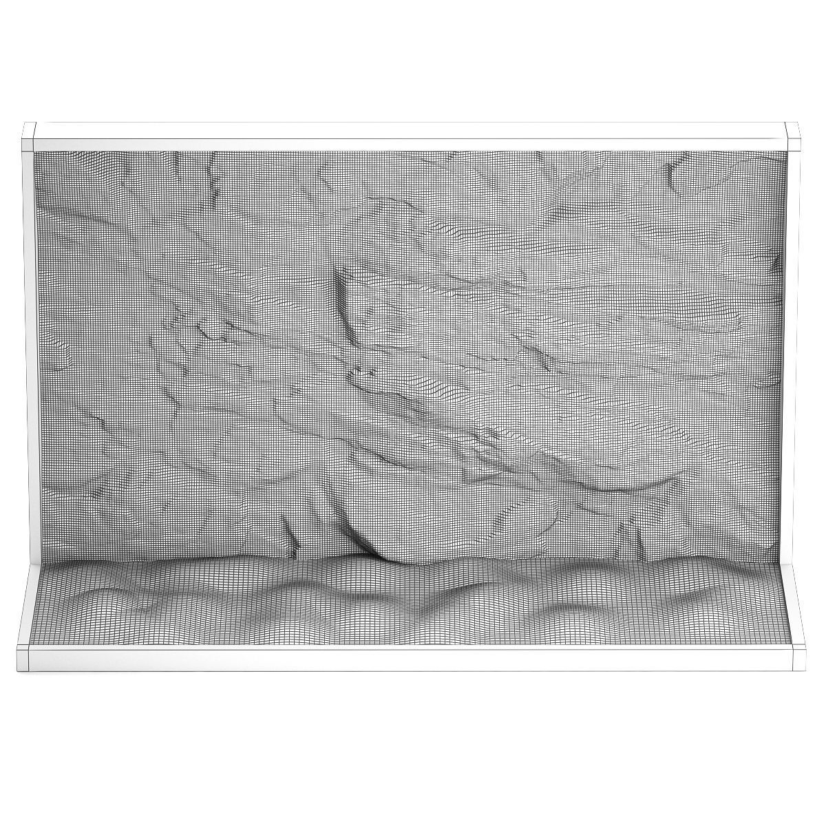 Wall composition black stone rock 3D model_14